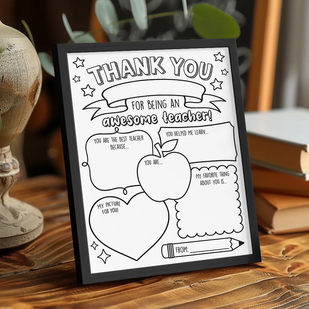 Back to School DIY Coloring Sign Teacher Appreciation Gifts
