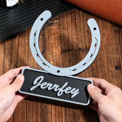 Personalized 3D Horseshoe-shaped Stable Door Name Plate Gift for Horse Lovers Farmers