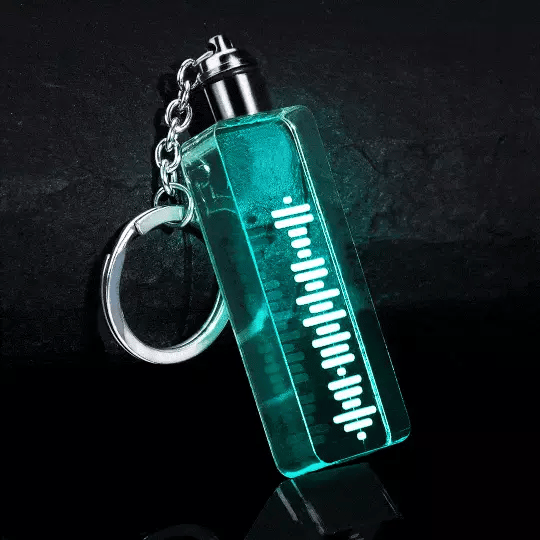 Anniversary Gifts Custom Music Code Keychain Personalized Song Shiny Keychain Memorial Gifts for Her