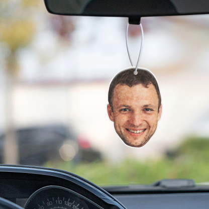 Custom Funny Car Air Freshener with Your Face Rearview Mirror Hanging Ornament Air Freshener