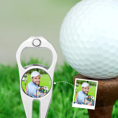 Custom Photo Golf Ball Marker Bottle Opener Golf Fork Ball Marker for Golf Practice