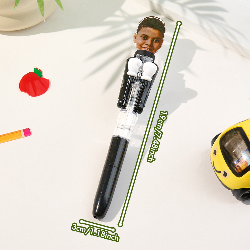 Personalized Boxing Pen with Face Creative Interactive Stress Relief Pen Funny Gift for Kids