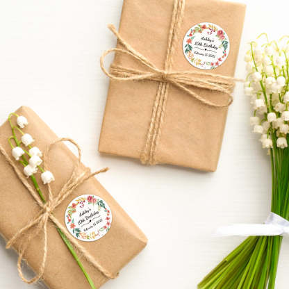 Personalized Thank You Stickers Round Wedding Birthday Favor labels for Gifts