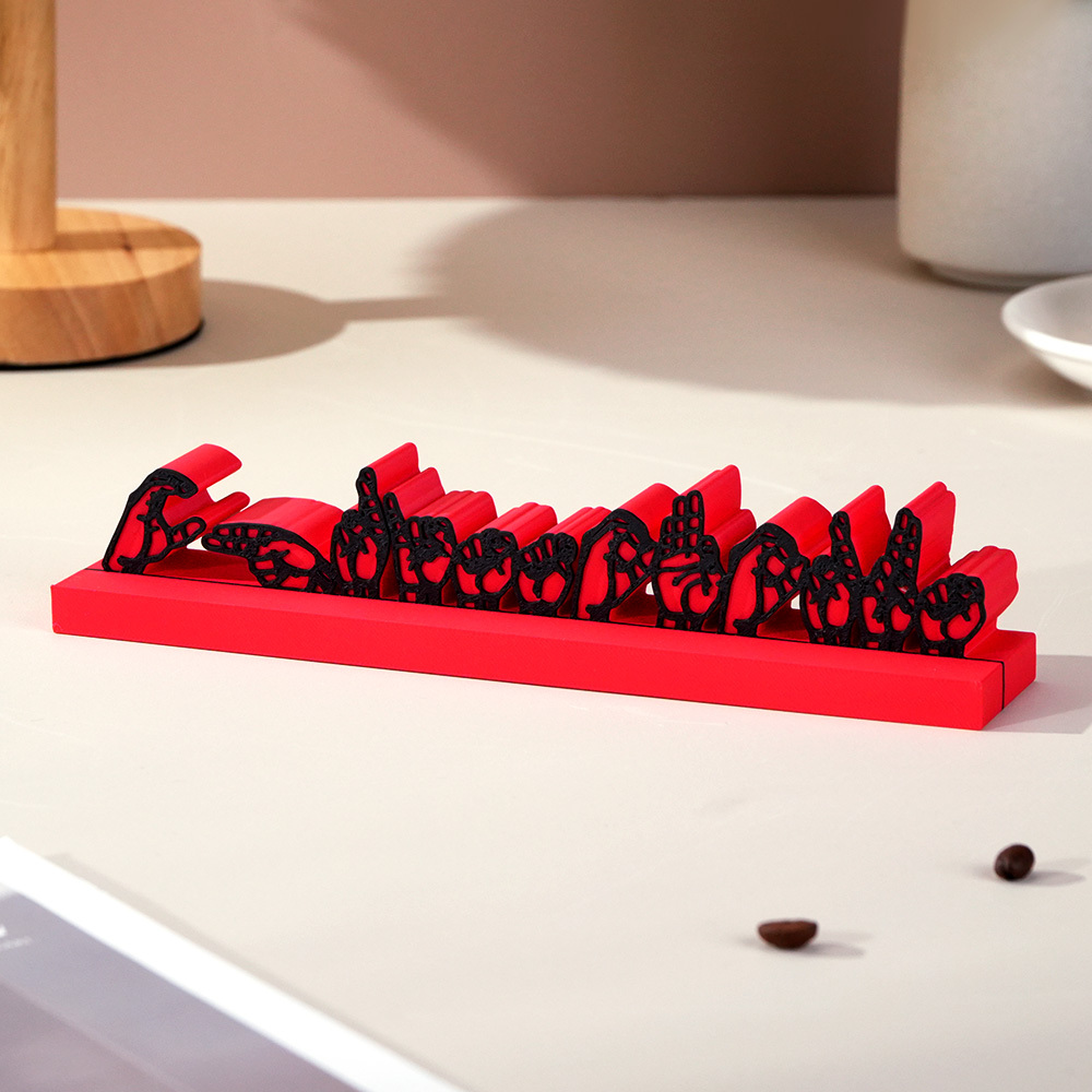 Personalized 3D Printed Sign Language Desk Name Plate Sign Interpreter Gift Teacher Gift