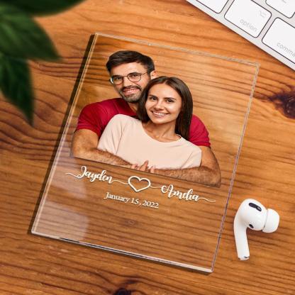 Custom Photo Acrylic Plaque Gift For Boyfriend Engagement Gift Personalized Wedding Gift For Couple