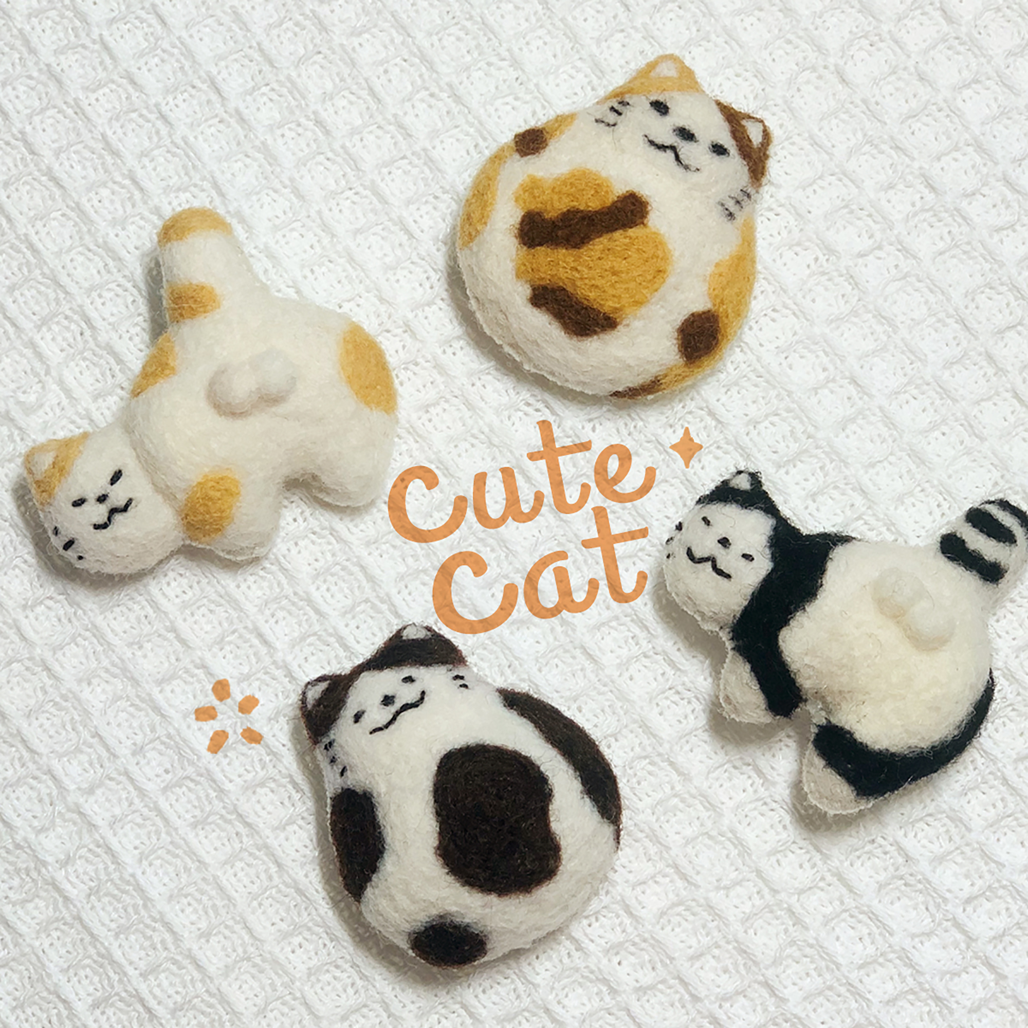 Adorable Handmade Felt Kitten Brooch - Perfect Gift for Cat Lovers