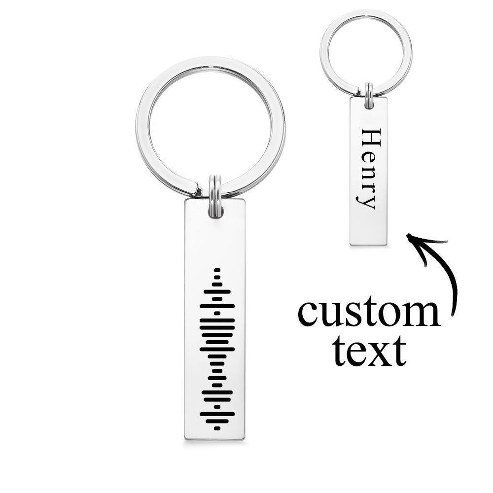 Custom Engraved Music Code Song 3D Bar Keychain with Text
