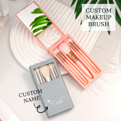Personalized Engraved Makeup Brush Set – Customizable Beauty Essentials for Flawless Application