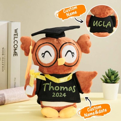 Personalized Owl Toy with Your Name and Graduation Date Celebrate Graduation Gifts