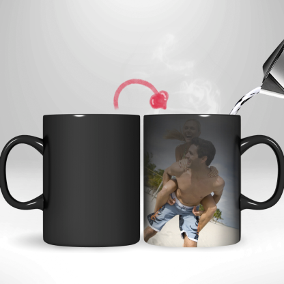Custom Magic Photo Mug Color Changing Coffee Mug With 2 same Photos