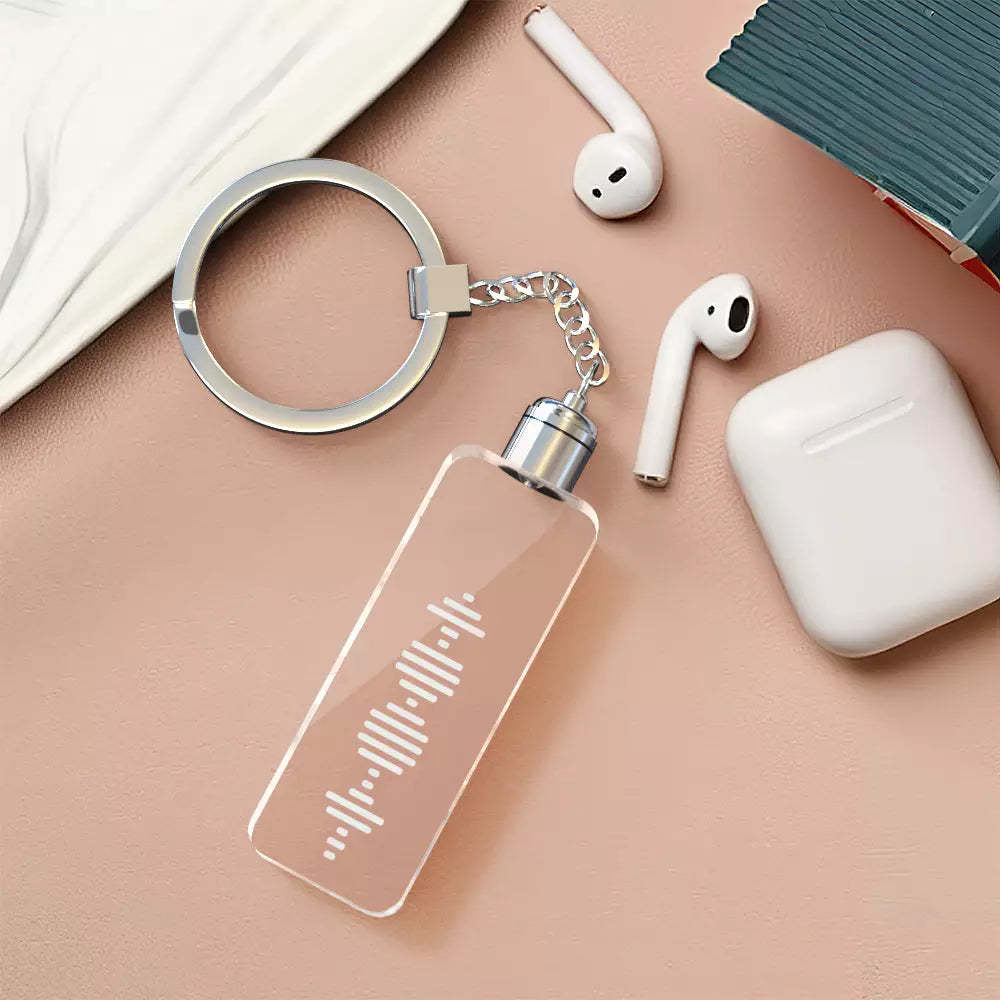 Anniversary Gifts Custom Music Code Keychain Personalized Song Shiny Keychain Memorial Gifts for Her