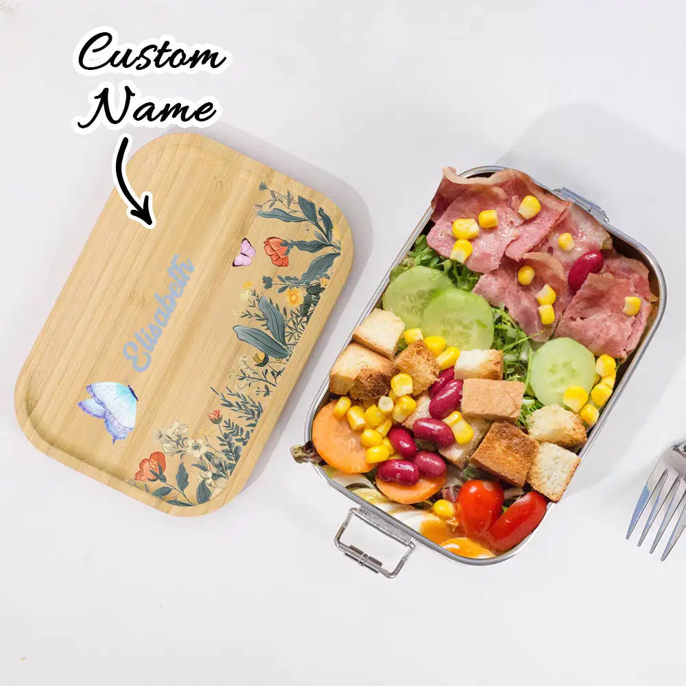 Personalized Lunch Box for Children Custom Stainless Steel Lunch Box with Name Back to School Gift for Children
