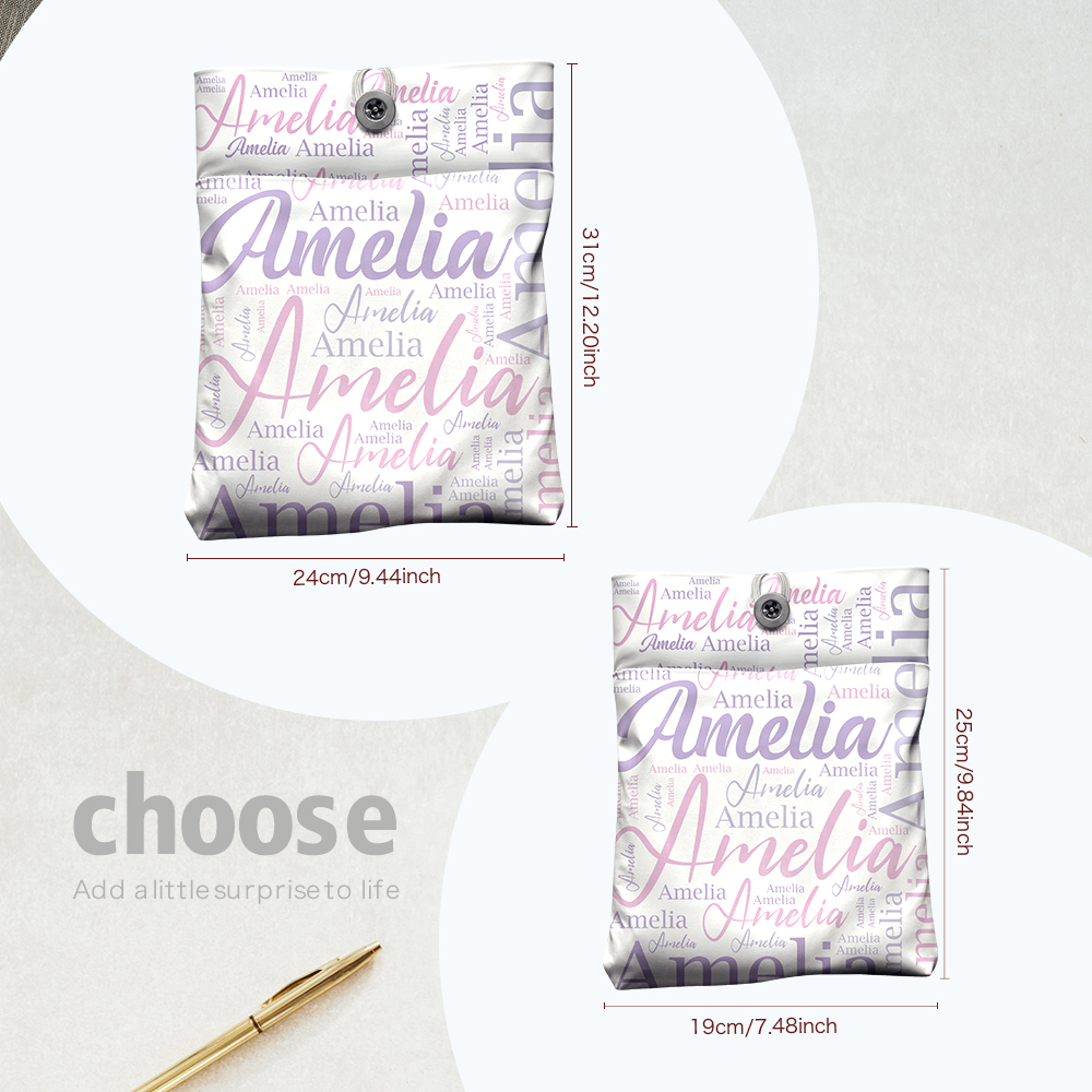 Personalized Name Book Cover with Pocket Book Cover Protector Gift for Book Lover