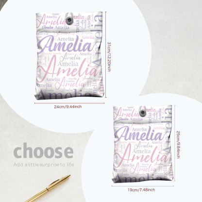 Personalized Name Book Cover with Pocket Book Cover Protector Gift for Book Lover