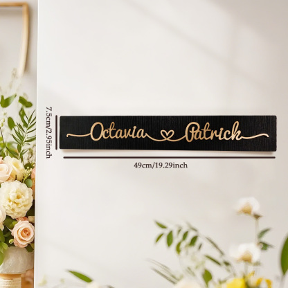Personalized Wooden Love Sign Couple Names Plaque Rustic Home Decoration Wedding Gift for Couple