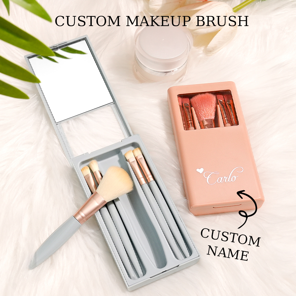 Personalized Engraved Makeup Brush Set – Customizable Beauty Essentials for Flawless Application