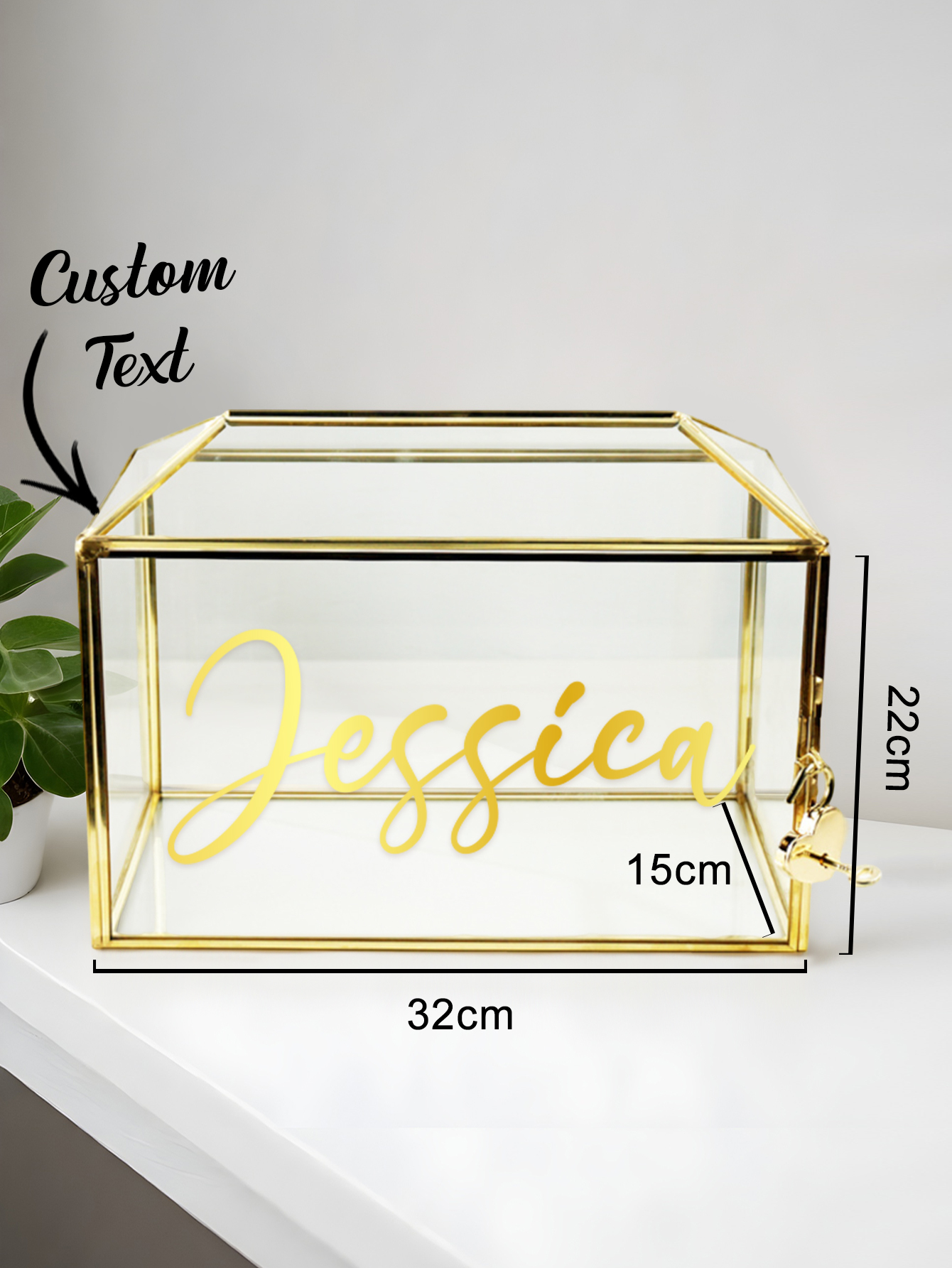 Personalized Engraved Glass Wedding Keepsake Box