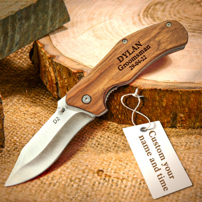 Personalized Engraved Stainless Steel Folding Pocket Knife Gifts for Groomsmen