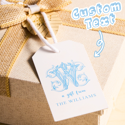 Personalized Monogram Gift Tags with Strings for Wedding Gifts