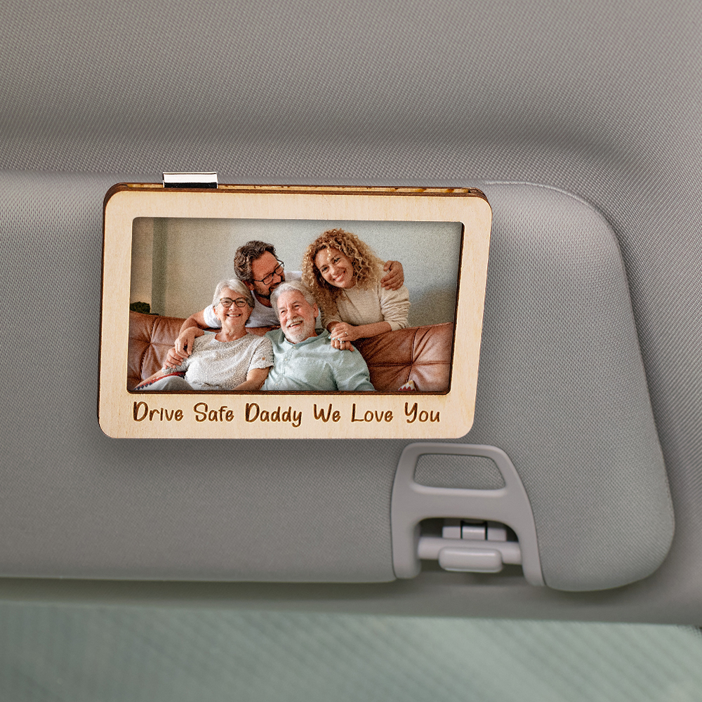 Personalized Photo Frame Car Sun Visor Clip Car Accessories Decoration Gift for Him