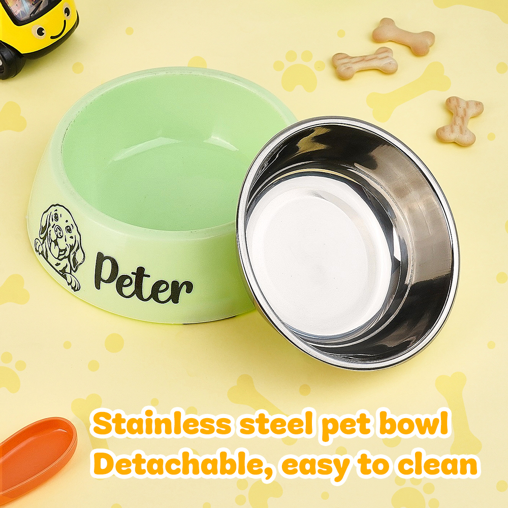 Personalized Pet Bowl Stainless Steel Dog Food Water Bowl Feeding Supplies Gift for Pet Owner