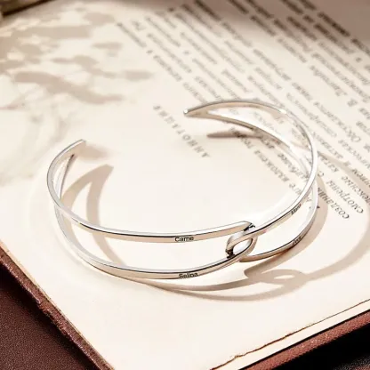 Custom Adjustable Cuff Couple Bracelet Gift Personalized Jewelry Birthday Wedding Bridesmaid for Her