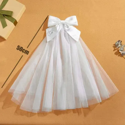 Personalized Bridal Veil Bow Clip Gift for Bride