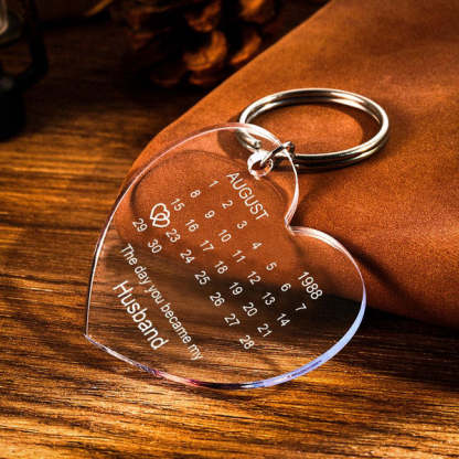 Personalized Calendar Keychain The Day You Became My Special One Keyring