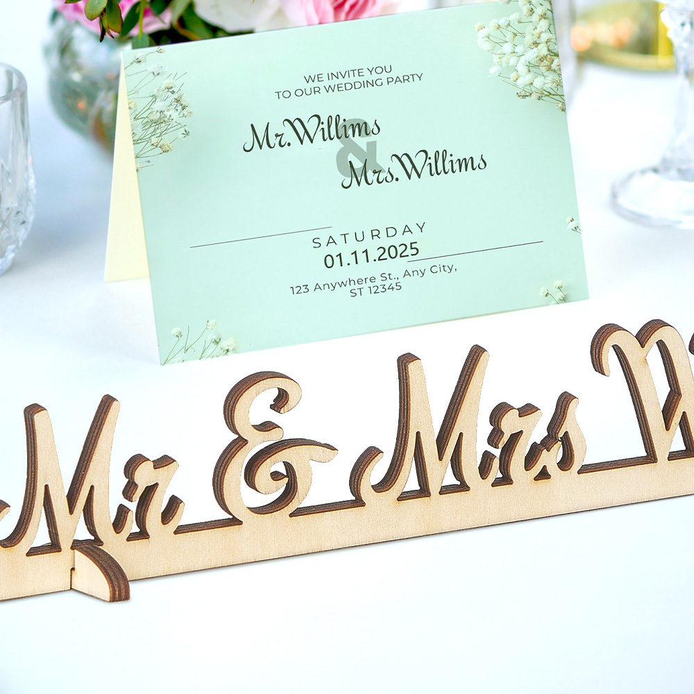 Personalized Mr and Mrs Wood Tabletop Wedding Sign Keepsake Wedding Table Decor