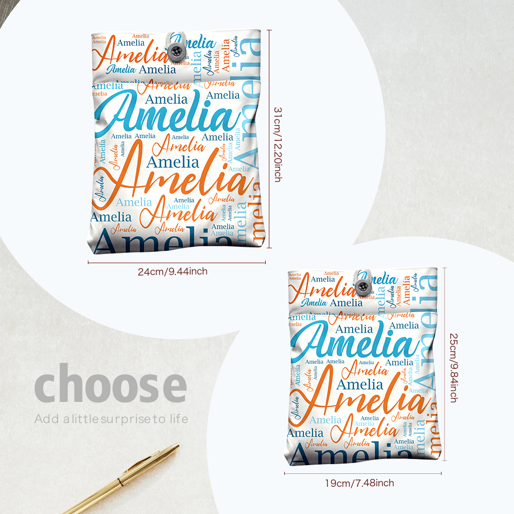 Personalized Name Book Cover with Pocket Book Cover Protector Gift for Book Lover