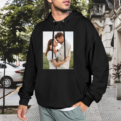 Custom Men's Pullover Hoodie – Personalized Front Print Hoodie with Kangaroo Pocket