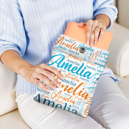 Personalized Name Book Cover with Pocket Book Cover Protector Gift for Book Lover