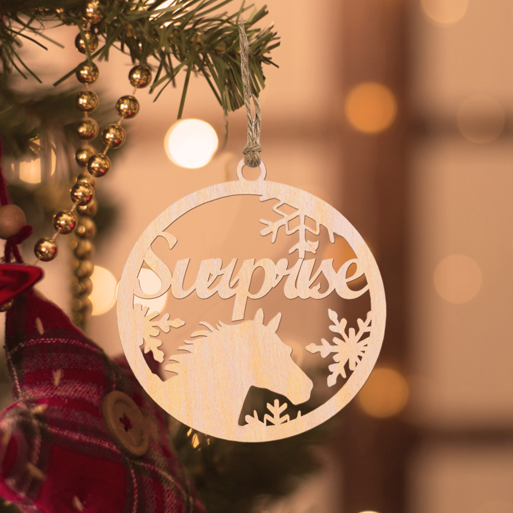 Customized Christmas Tree Ornament Hanging Decoration with Horse