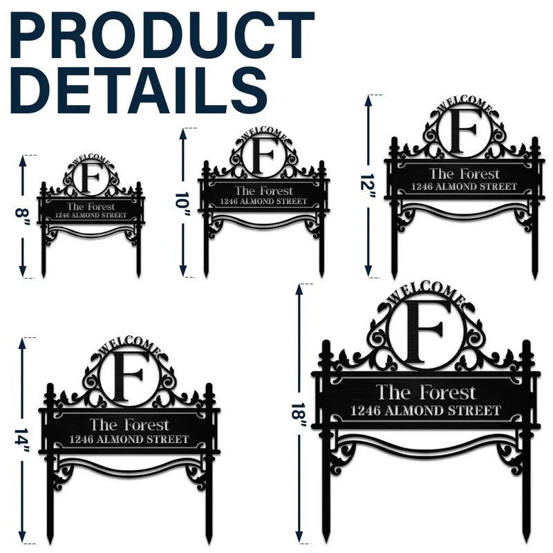 WelcomeFamilyNameMonogram-PersonalizedMetalGardenStake-Mk4