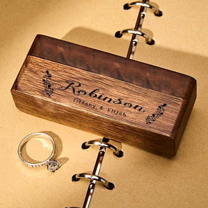 Personalized Engraved Wood Rings Bearer Box with Name Wedding Proposal Gift for Couple