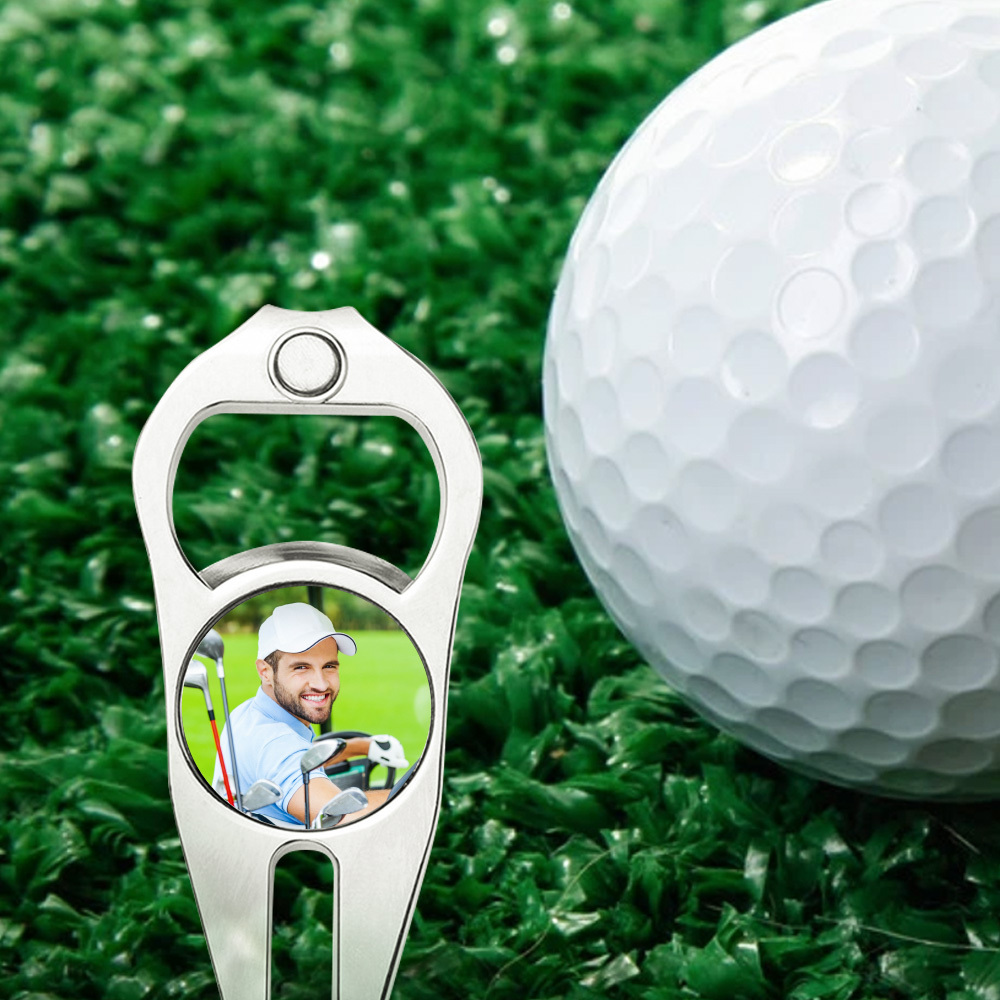 Custom Photo Golf Ball Marker Bottle Opener Golf Fork Ball Marker for Golf Practice