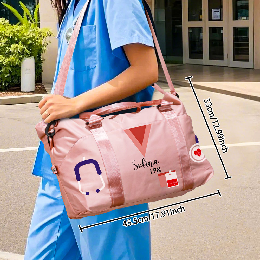 Personalized Canvas Nurse Tote Bag with Name Nurse Week Appreciation Graduation Gift Medical Staff