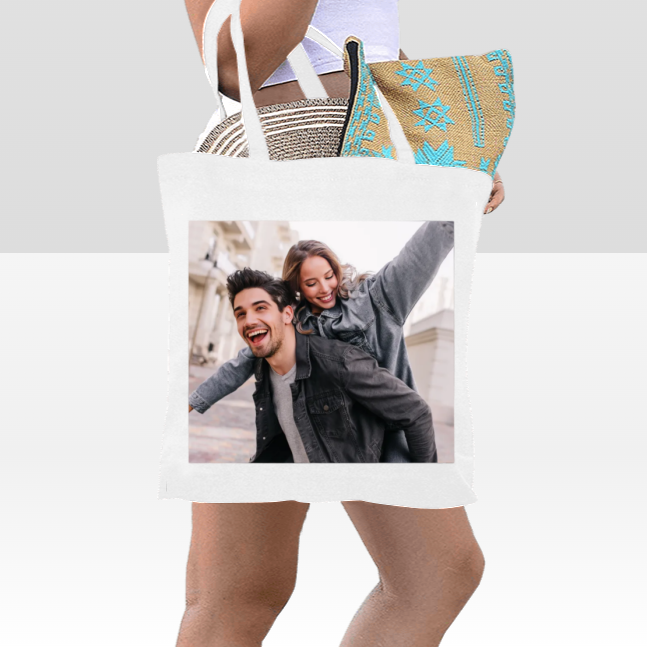 Custom Canvas Tote Bag – Personalized Reusable Shopping Bag with Front Design