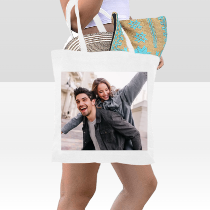 Custom Canvas Tote Bag – Personalized Reusable Shopping Bag with Front Design
