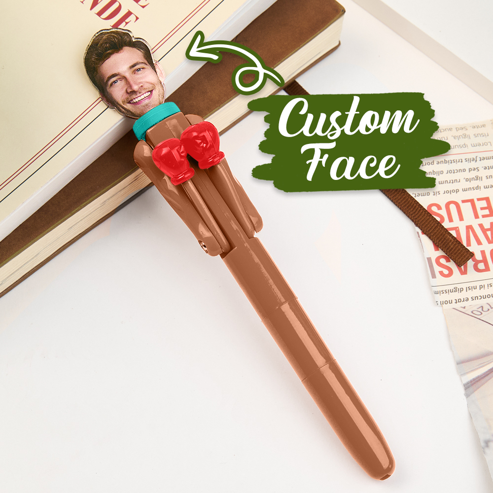 Personalized Boxing Pen with Face Creative Interactive Stress Relief Pen Funny Gift for Kids