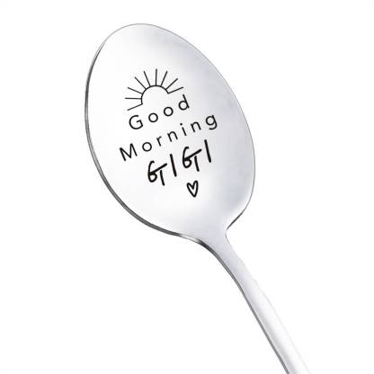 Good Morning Coffee Spoon Stainless Steel Spoon Gift for Nana Papa Mom