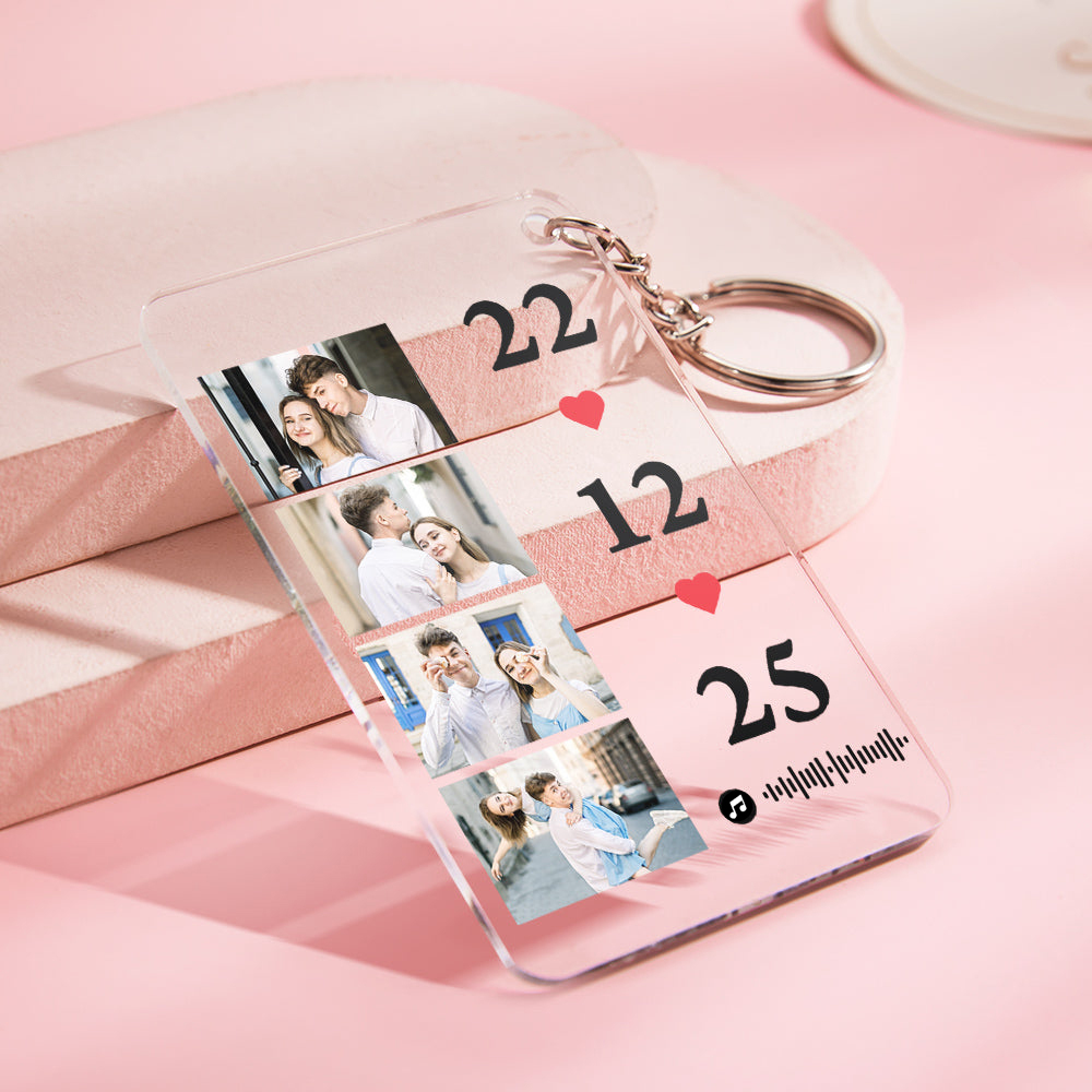 Scannable Music Photo Plaque Custom Keychain Personalized Night Light Gift For Her