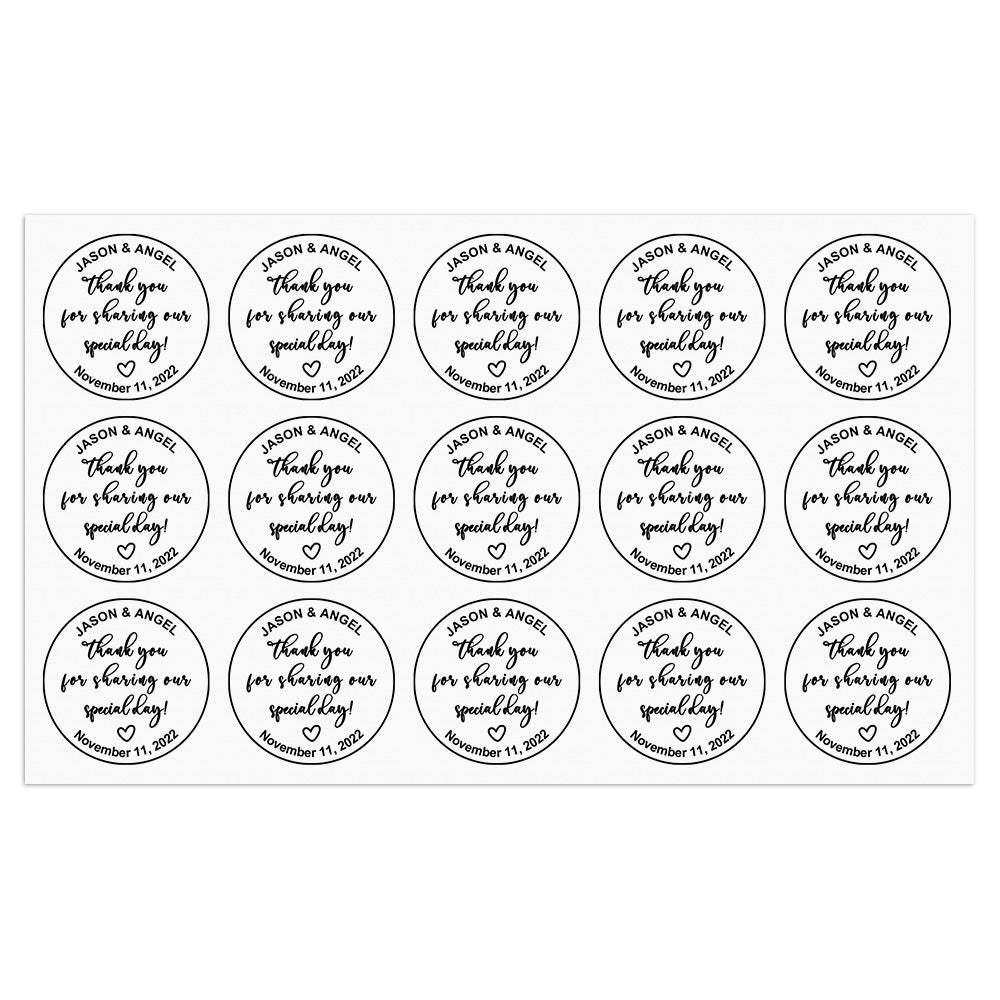 Personalized Thank You Transparent Stickers Round Wedding Birthday Favor labels for Gifts