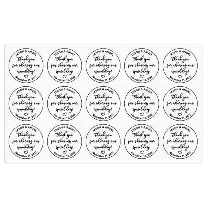 Personalized Thank You Transparent Stickers Round Wedding Birthday Favor labels for Gifts