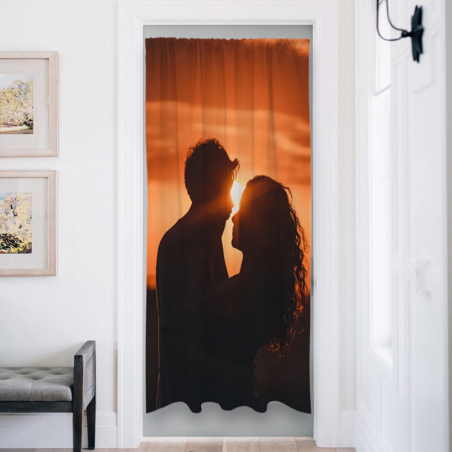 Custom Printed Door Curtain – Personalized Curtain with Your Design for Home or Shop