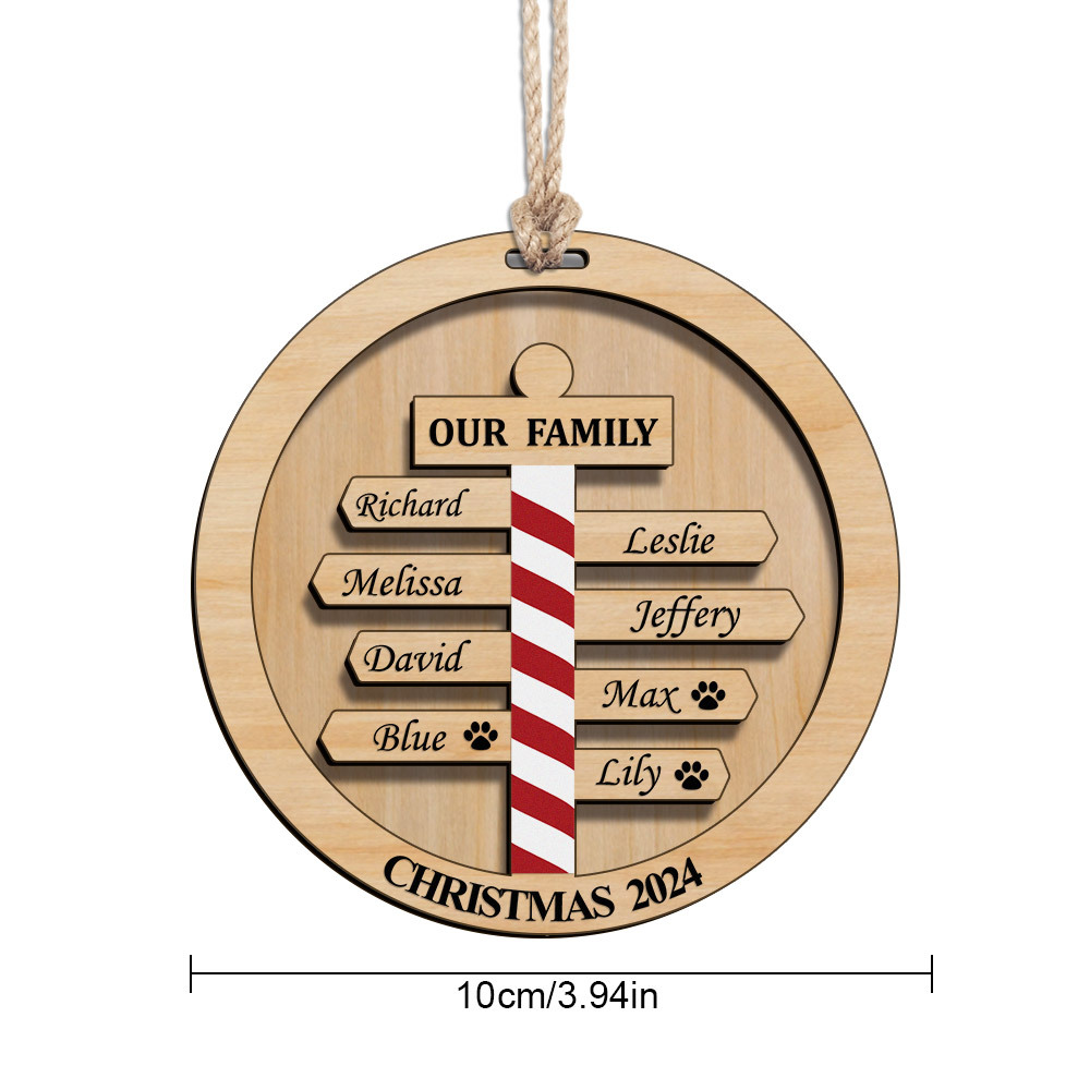 Personalized Christmas Family Ornament Custom Family Member Names Gift for Christmas