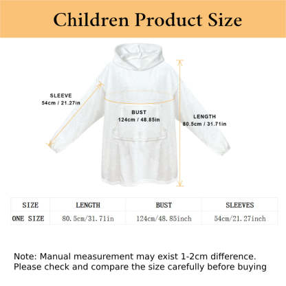 Personalised Photo Blanket Hoodie Unisex Oversized Blanket Sweatshirt for Adult Kids