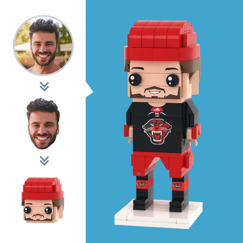 Customized Head Ice Hockey Player Brick Figures Small Particle Building Block Toys Can Be Customized As Building Block Art Gifts
