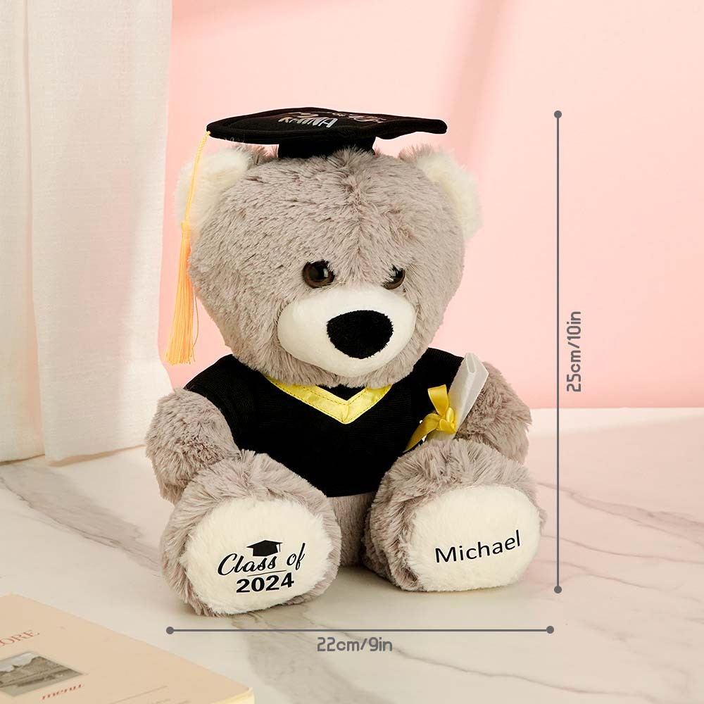Personalized Bear Toy with Your Name and Graduation Date Celebrate Graduation Gifts