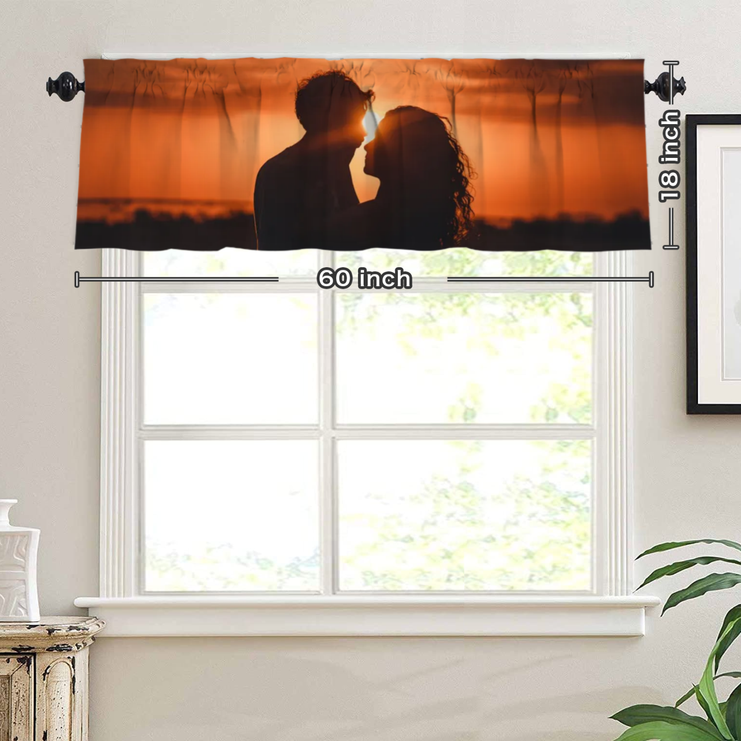 Custom Short Window Curtain with Your Photo or Text Design